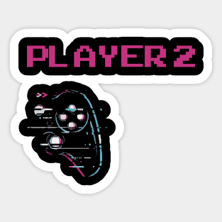 Player 1 and Player 2 Funny Couples, couples Baby Reveal Shirts, Gamer Announcements Sticker